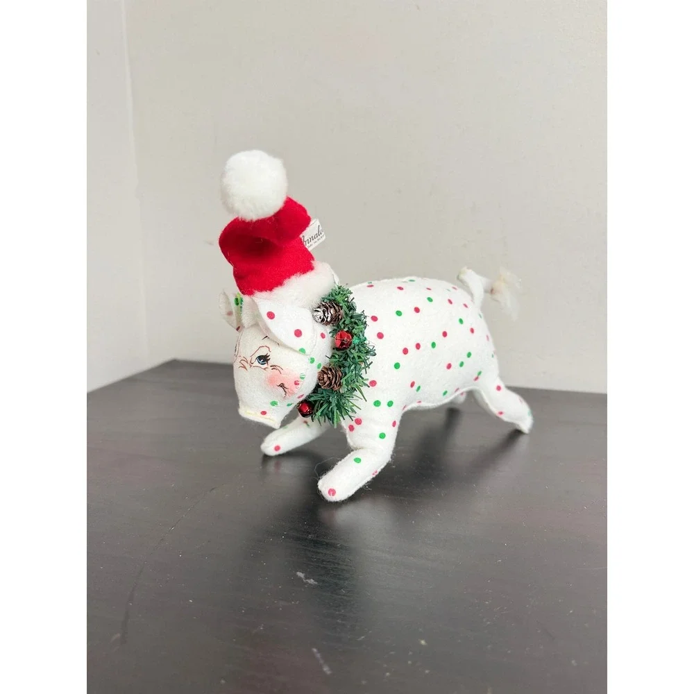 VTG Annalee Mobilitee Dolls Santa Christmas Wreath Pig Hog Piglet 2006 8